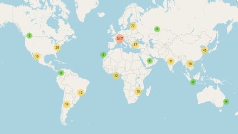 -Ein Bild der Karte aller Kooperationspartner der TU Dresden