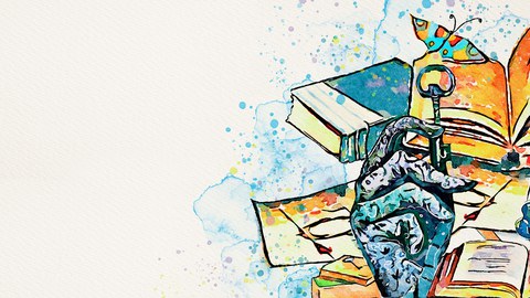 Key to knowledge. Education concept banner, watercolor.