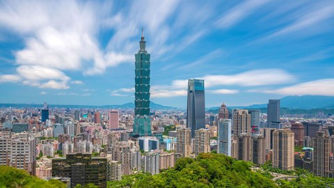 Skyline der Innenstadt von Taipeh in Taiwan