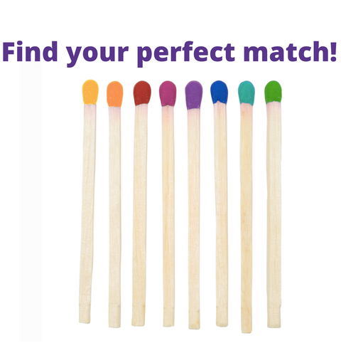 Streichhölzer in Regenbogenfarben - "Find your perfect match!"