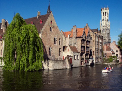 medieval old town with a canal