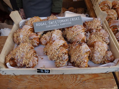 A crate full of St. Martin's Croissants from Poznań