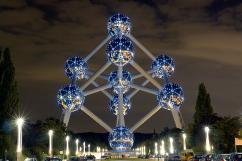Atomium, a futuristic structure of connected spheres