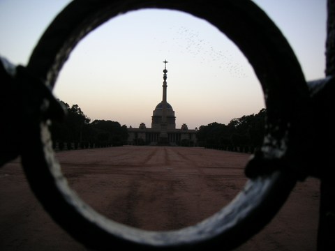 Blick auf den Präsidentenpalast in Neu Delhi