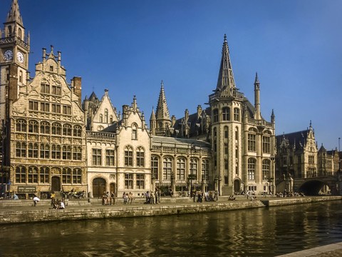 panoramic view of the historic center of Ghent