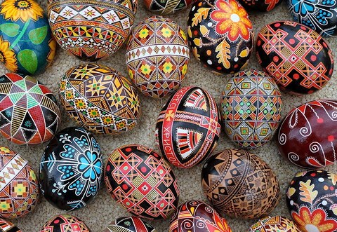 easter eggs artfully decorated with complex and intricate patterns