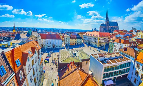 Blick auf bunte Altstadt
