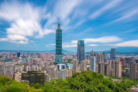 Skyline der Innenstadt von Taipeh in Taiwan