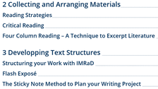 Table of contents part 2: 2 - Collect & edit material; 3 - Develop text structures