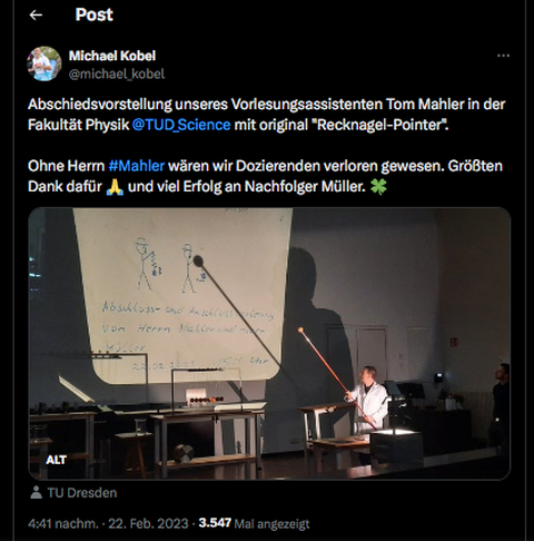 Abschiedsvorstellung von Tom Mahler