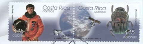 The photo shows a postage stamp from Costa Rica.