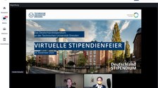 Titelfolie Stipendienfeier 2020 mit einem Bild des Campus der TU Dresden