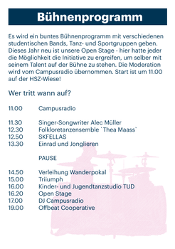 Das Bühnenprogramm 2022