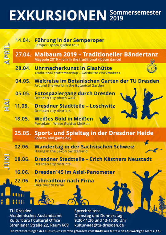 Cultural Programme In Summer Term 2019 Studies Tu Dresden