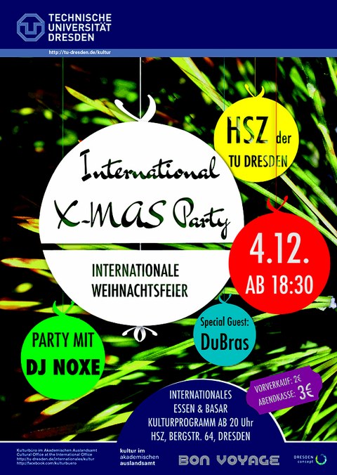 Flyer International X-MAS Party in the winter semester 2015/16