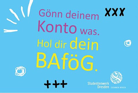 Banner mit Schriftzug: Gönn deinem Konto was. Hol dir dein BAföG.