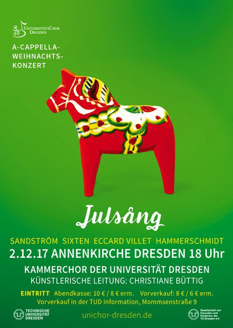 Bild für das Weihnachtskonzert mit schwedischem Dalapferd