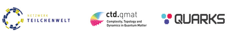 Logos von Netzwerk Teilchenwelt, ctd.qmat, QUARKS