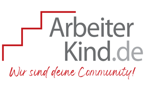 Logo von Verein Arbeiterkind mit Schriftzug: Wir sind deine Community