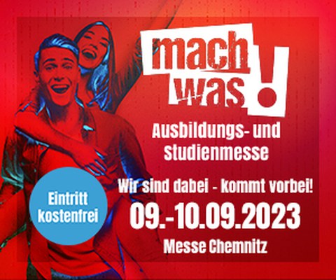 Banner der Bildungsmesse "mach was!" in Chemnitz