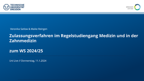 Präsentation zum Auswahlverfahren für Medizin und Zahnmedizin