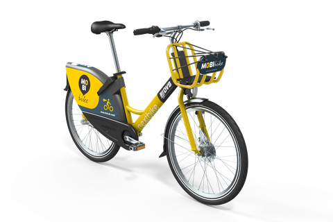 yellow rental bike