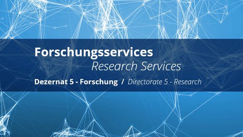 Graphic with interconnected lines and the inscription “Research Services Department 5 - Research”