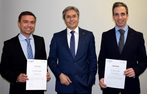 Verleihung TUD Young Investigator-Urkunde an Dr. Schmidt und Dr. König