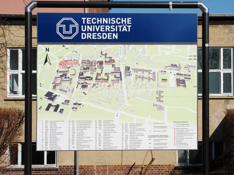 Photo pf the site plan for the TU campus on Mommsenstraße