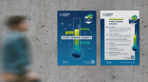 Plakat zum Energiesparen "Every degree counts"