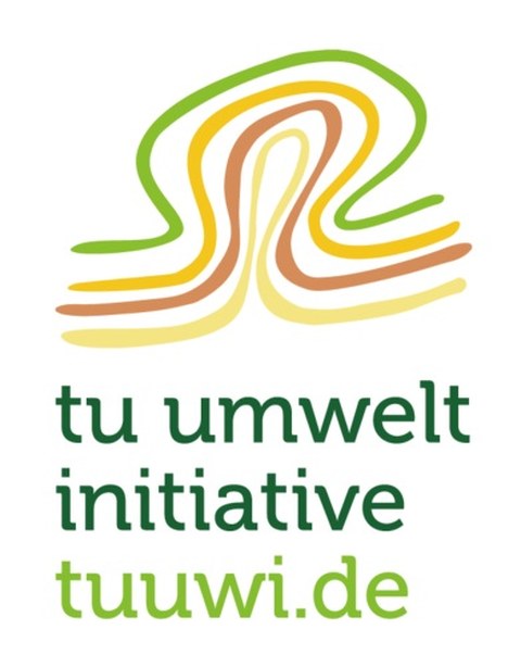 Zeichnung tuuwi Logo, drei farbige gebogene Linien