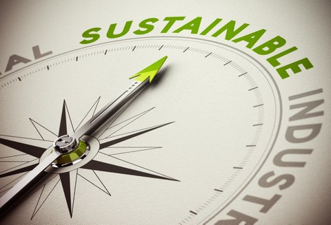 Kompass zeigt auf Nachhaltigkeit