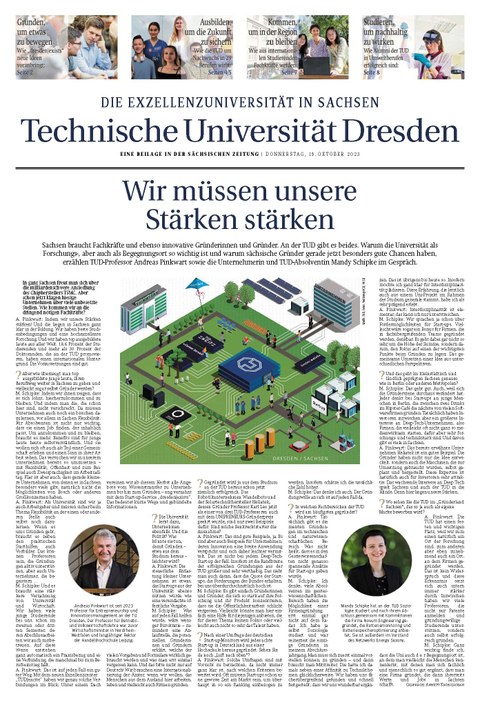 Titelseite TUD-Beilage Sächsische Zeitung Oktober 2023