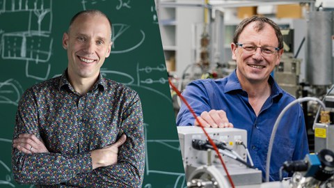 Fotocollage bestehend aus Porträtbildern von Prof. Stephan Grill und Prof. Anton Wallner