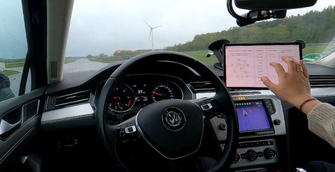 Cockpit eines Autos.