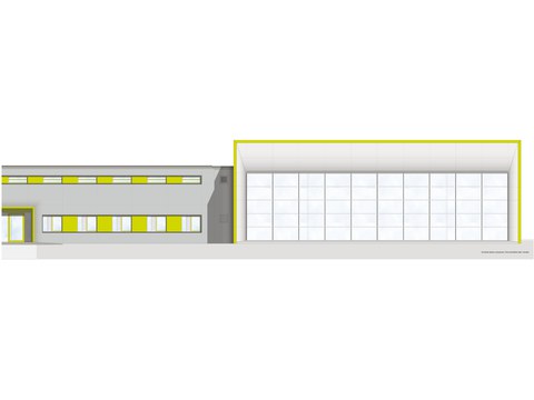 Visualisierung eines Gebäudes - einer Sporthalle der TU Dresden