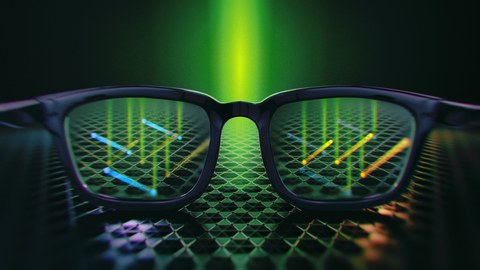 In einer Brille spiegelt sich topologisches Quantenmaterial