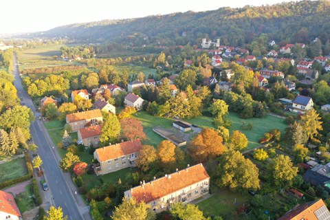 Blick in eine Wohnsiedlung