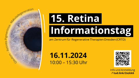 Grafik mit dem Bild eines Auges und dem Text "15. Retina Information, 16.11.2024, 10-15 Uhr.