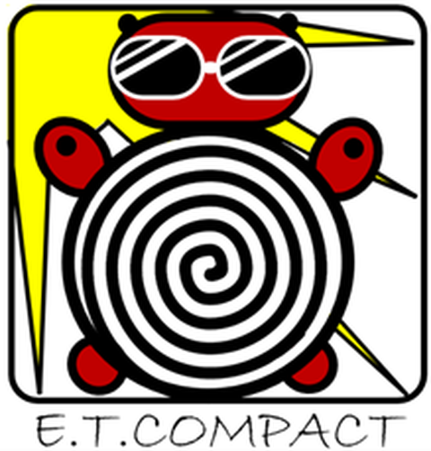 Logo von E.T.COMPACT, das an eine Schildkröte erinnert.