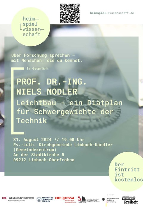 Infotext zur Veranstaltung von Niels Modler mit Veranstaltungstitel, Ort und den Logos der Beteiligten Institutionen