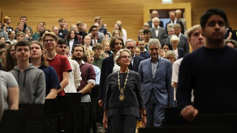 Auftakt zur heutigen Feierlichen Immatrikulation im Hörsaalzentrum der TUD.