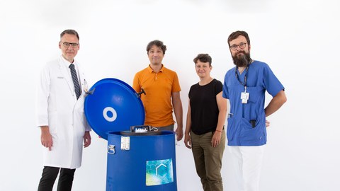 From left to right: Prof Mario Rüdiger, Dr Daniel Freund, Nadine Münch, Dr Marius A. Möbius. 