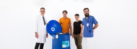 V.l.n.r.: Prof. Mario Rüdiger, Dr. Daniel Freund, Nadine Münch, Dr. Marius A. Möbius. 