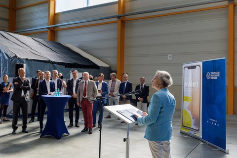 TUD-Rektorin Prof.in Ursula Staudinger (rechts) empfing Gäste und Medien zum Kickoff des SML.