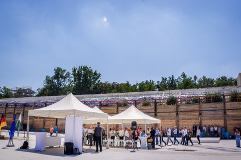Ceremony at the construction site.