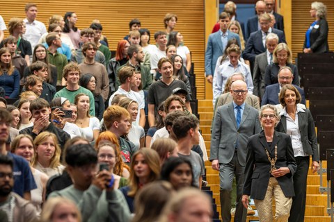 Auftakt zur heutigen Feierlichen Immatrikulation im Hörsaalzentrum der TU Dresden. 