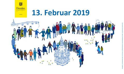 Menschenkette am 13. Februar 2019 in Dresden