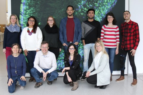 Jared Sterneckert (1st row, 2nd left) and Lara Marrone (1st row, 3rd left) with their research group at the CRTD