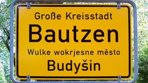 Ortsschild von Bautzen